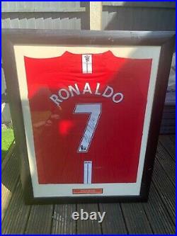 Cristiano Ronaldo Signed Number 7 Manchester United Shirt Memorabilia Framed