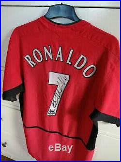 Cristiano Ronaldo Signed Retro Manchester United Jersey