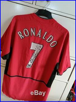 Cristiano Ronaldo Signed Retro Manchester United Jersey