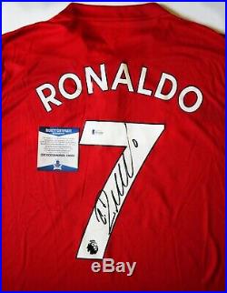 Cristiano Ronaldo Signed adidas Manchester United Soccer Jersey Beckett COA neu