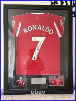 Cristiano Ronaldo Signed and Framed Manchester United Shirt Beckett Witnessed QR
