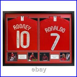Cristiano Ronaldo & Wayne Rooney Signed Manchester United Shirts Framed