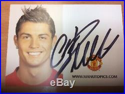 Cristiano Ronaldo signed Manchester United club card