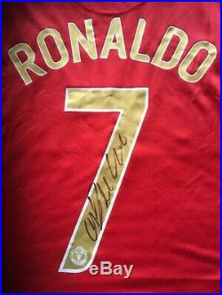 Cristiano Ronaldo signed Manchester United shirt Icons official photo proof