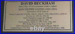DAVID BECKHAM ManchesterUnited Genuine Hand Signed GOLD Jersey Plaque FRAMED COA