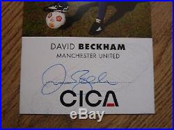 DAVID BECKHAM Manchester United Hand Signed CICA SPONSOR Photo Card Man Utd