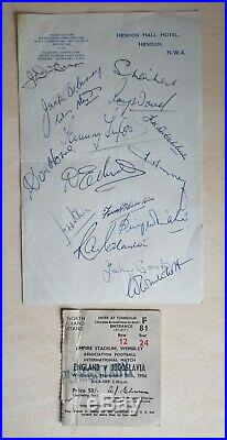 DUNCAN EDWARDS TOMMY TAYLOR WOOD MANCHESTER UNITED ENGLAND SIGNED Busby Babes