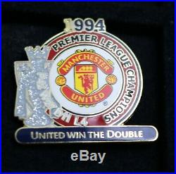 Manchester United Danbury Mint Victory Pin Badges x 2 1994 Double Winners 