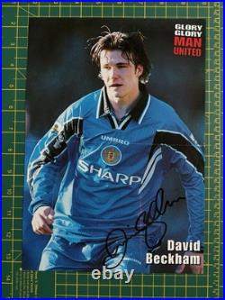 David Beckham Hand Signed Manchester United A4 Photo Rookie Autograph