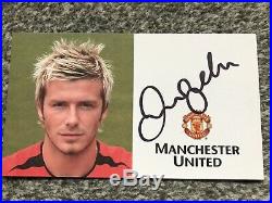David Beckham Hand Signed Manchester United Club Card Man Utd Autograph Rare
