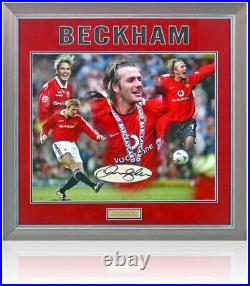 David Beckham Manchester United Legend Hand Signed Large Presentation COA