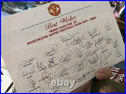 David Beckham Manchester United Signed Club Card And Photo Of The Team