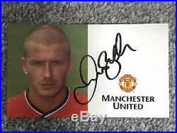 David Beckham Manchester United Signed Club Card Rare Autograph Man Utd