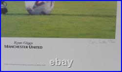 David Beckham & Ryan Giggs Framed Ltd Ed Manchester United Signed Prints + COA