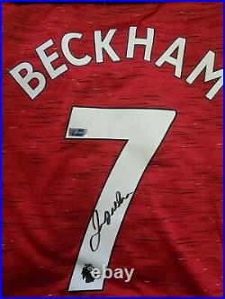 David Beckham Signed #7 Manchester United 2020-21 Home Jersey Panini Authentic