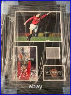 David Beckham Signed Cut Picture Manchester United