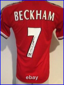 David Beckham Signed Manchester United 1999 Champions League Jersey+proof