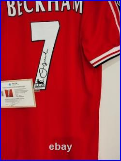 David Beckham Signed Manchester United Jersey Autographed Shirt COA GCOA