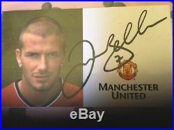 David Beckham signed Manchester United club card