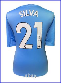 David Silva Signed Manchester City Football Shirt See Proof & Coa