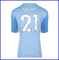 David Silva Signed Manchester City Shirt Home, 2021-22 Autograph Jersey