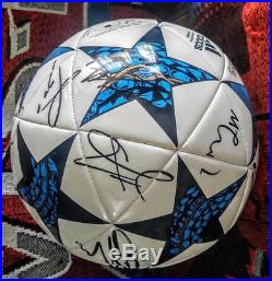 De Gea Pogba Lukaku Rasford Manchester United Team Signed Adidas Soccer Ball EPL