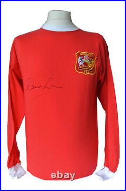 Denis Law SIGNED Shirt Autograph Manchester United New PROOF AFTAL Gift Box COA