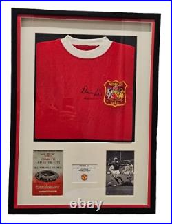 Denis Law Signed Framed Manchester United Shirt 1963 Coa Autograph