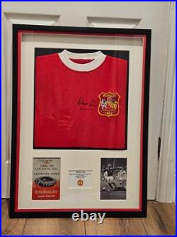 Denis Law Signed Framed Manchester United Shirt 1963 Coa Autograph