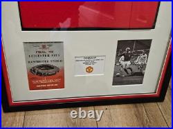 Denis Law Signed Framed Manchester United Shirt 1963 Coa Autograph