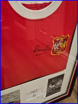 Denis Law Signed Framed Manchester United Shirt 1963 Coa Autograph