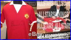 Denis Law Signed Manchester United Shirt See Proof Football Coa & Proof