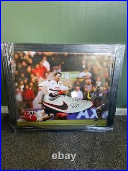 Dome Framed Manchester United Ryan Giggs Signed Nike Football Boot Coa