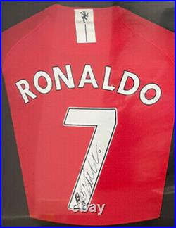 Double Framed Manchester United Shirts Signed By Ronaldo and Fernandes + COA