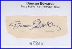 Duncan Edwards (1958) Busby Babes Manchester United signed card rare