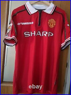 Dwight Yorke HAND SIGNED Manchester United Shirt (Proof Included) Man Utd