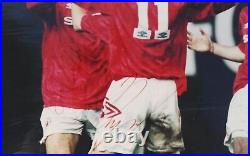 ERIC CANTONA & RYAN GIGGS SIGNED PHOTO 16x12 IN MOUNT MANCHESTER UNITED COA