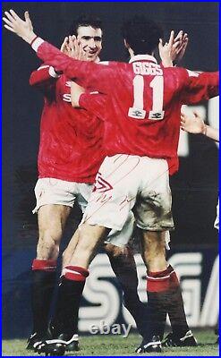 ERIC CANTONA & RYAN GIGGS SIGNED PHOTO 16x12 IN MOUNT MANCHESTER UNITED COA