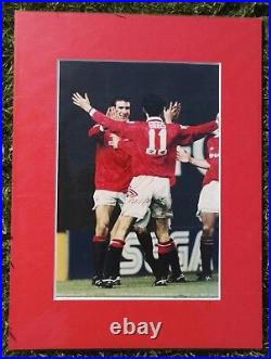 ERIC CANTONA & RYAN GIGGS SIGNED PHOTO 16x12 IN MOUNT MANCHESTER UNITED COA