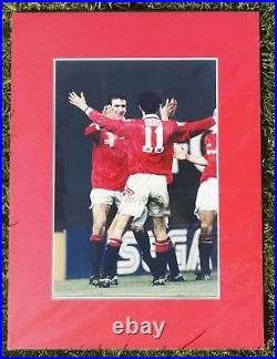 ERIC CANTONA & RYAN GIGGS SIGNED PHOTO 16x12 IN MOUNT MANCHESTER UNITED COA