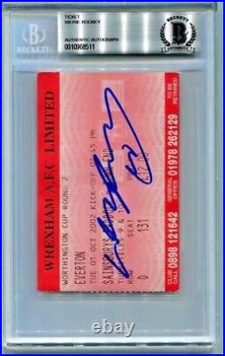 EVERTON WAYNE ROONEY signed autographed 2002 FIRST GAME TICKET BECKETT BAS