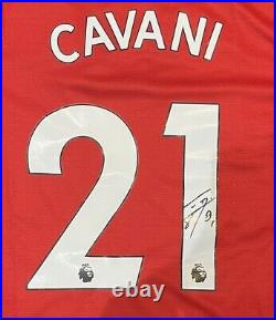 Edinson Cavani-hand Signed Manchester United Home Shirt 21/22 -coa Exact Proof