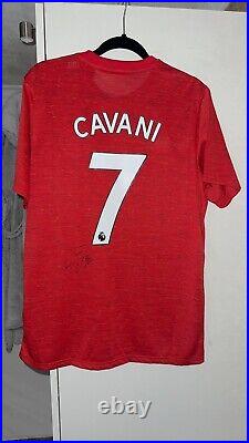 Edison Cavani Hand Signed Manchester United Shirt Framed