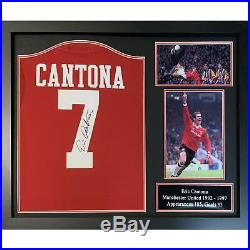 Eric Cantona Autographed Manchester United Signed And Framed Football Shirt