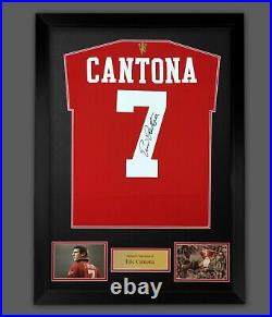 Eric Cantona Back No 7 Signed Manchester United Football Shirt In Framed Display