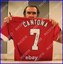 Eric Cantona Back Signed Manchester United Home Shirt In Hero Frame Option 1