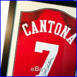 Eric Cantona Framed Signed Manchester United Shirt Silhouette