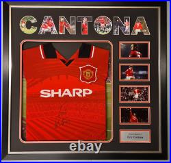 Eric Cantona Hand Signed 94/96 Manchester United Football Shirt Framed Display