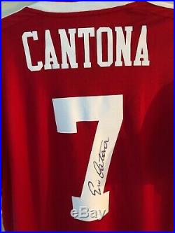 Eric Cantona Hand Signed Man Utd Home Shirt With Tags Manchester United Legend