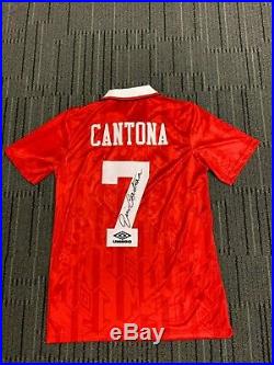 Eric Cantona Manchester United Hand Signed Football Soccer Jersey Ronaldo Messi